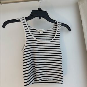 H&M Black and White Striped Tank Top
